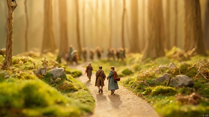  Film directed by Peter Jackson, Photo of a miniature model Lord of the Rings scene, in the style of scale model photography, Soft light, bokeh, Unsplash