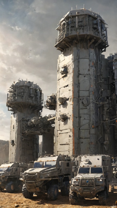 Atmospheric Mobile Fortress,These massive fortresses are not only humanity's ultimate weapon against foreign threats, but also masterpieces of technology and engineering. The fortress is equipped with light armored for all-terrain exploration and reconnaissance,close up shot,C4D, HD, 32K