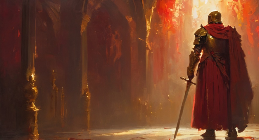  Masterpiece,best quality,high_res,a character standing in a dark room, in the style of light gold and red, speedpainting, mythic symbolism, realist
detail, knightcore, extreme angle, dark bronze and crimson,(DND style:1.2)