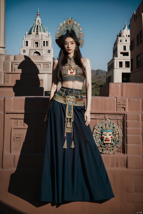  sd_mai, Aztec civilization,(masterpiece),(best quality),ultra hi res,reaslistic, high fashion photo shoot, 