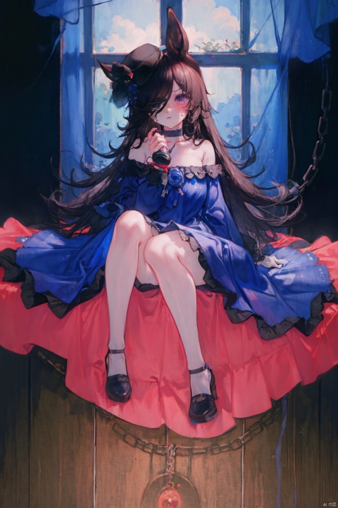  umamusume, blue archive, tianliang duohe fangdongye,1girl, lgirl,explicit, nsfw ,rice shower (umamusumel), ,masterpiece, newest, newest,

rope, torture, prison cell, bdsm, guillotine, Sorasaki Hina, frown, pout, tears, looking at viewer, clenched hand,shaded face, blue dress, feet, weapon, barred window, bare shoulders, pantyhose, brown hair, no shoes, horseears, holding gun, choker, ribbon, purple eyes, imminent death, chain, toes, off shoulder, shadow, hetero, hat,collarbone, gun, dildo, blush, legs, dildo riding, sitting, solo focus, crane (machinel), off- shoulder dress, blackpantyhose, black footwear, holding, weapon user vS. will crest, indoors, grey ribbon, toenails, cuffs, hair

ribbon, soles, sex toy, tail, holding weapon, handgun, long hair, knees together feet apart, shoes, thighs,

crying, trembling, animal ears, horse girl, unworn shoes, knees up, dress, crying with eyes open, hair over oneeye, horse tail,

absurdres, rice_shower_(umamusume),horse_girl