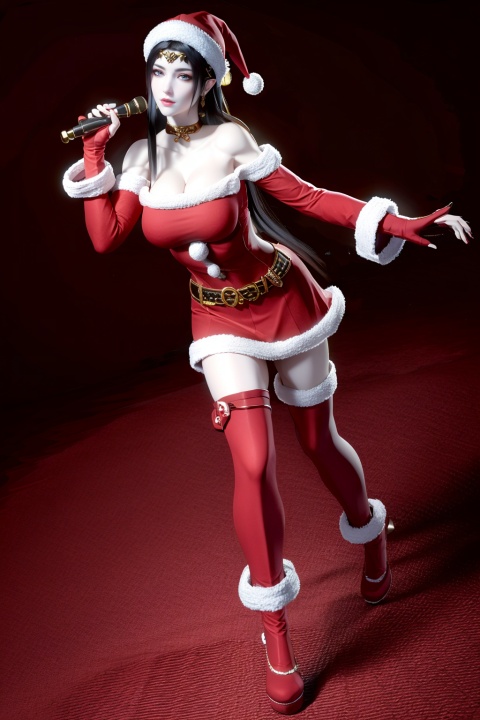  (8k, RAW photo, best quality, masterpiece:1.2),hatching (texture),skin gloss,light persona,
(high detailed skin),
1girl,solo,very long hair,bare shoulders,belt,christmas,red dress,fingerless gloves,santa costume,striped thighhighs,full_body,
looking at viewer,very long hair,bare shoulders,belt,christmas,red dress,fingerless gloves,santa costume,striped thighhighs,