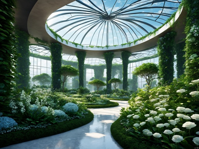  The architectural appearance is magical, deep sea style, the sky garden adopts the design principle of Riemann surface, the whole garden seems to be a multi-dimensional space, every corner is full of surprises and changes. Visitors can stroll here, appreciate the flowers, view the scenery, feel the charm of mathematics and the harmony of nature, 3D rendering, highly detailed, natural lighting, mathematical design art, amazing visual feast, epic visual art architecture, master works, mathematical design art, amazing visual feast, visual art architecture, master works,