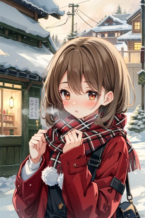masterpiece,best quality,illustration,ultra detailed,hdr,Depth of field,(colorful),[iumu],[Artist chen bin],Artist sakura, 1girl, solo, scarf, blurry, bokeh, blurry_background, long_hair, blush, brown_hair, parted_lips, long_sleeves, bangs, upper_body, coat, plaid_scarf, depth_of_field, plaid, red_scarf, hands_up, outdoors, winter_clothes, sleeves_past_wrists, enpera, looking_away, winter, breath
ColoredLead