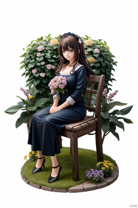  ((HRD, HUD, 8K)),((masterpiece, best quality)), highly detailed, soft light,
In the yard, a mother sat on a chair, holding flowers in her hand and smiling. Her children were by her side, talking and laughing. Surrounded by a blooming garden was an illustration drawn with colorful lines, simple background, white background, 