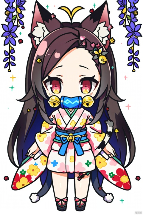  ((HRD, HUD, 8K)),((masterpiece, best quality)), highly detailed, 
1girl, animal ears, kamado nezuko, cat ears, tail, japanese clothes, cat tail, long hair, kimono, solo, checkered sash, bell, ribbon, bit gag, gag, pink eyes, claw pose, pink kimono, black hair, sash, looking at viewer, bamboo, hair ribbon, obi, animal ear fluff, cat girl, very long hair, jingle bell, multicolored hair, flower, tail ornament, pink ribbon, wisteria, forehead, gagged, petals, mouth hold, haori, kemonomimi mode, tail bell, sharp fingernails, fingernails, brown hair, long sleeves, wide sleeves, gradient hair, Mecha
