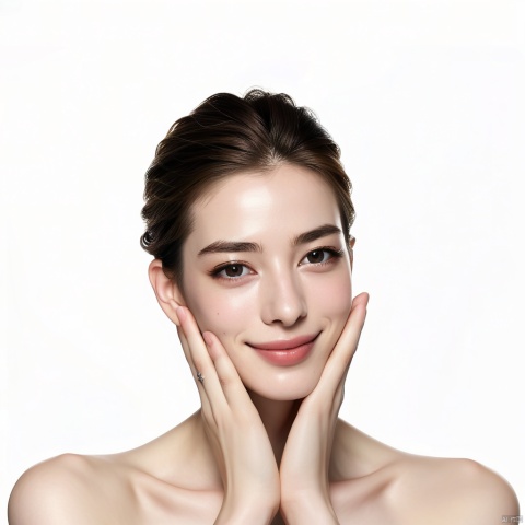  High quality full HD picture,1girl,( light smile:0.4),(((Realistic skin texture))),(((Five Fingers))),
(18 years old:1.2), 

Chinese people,HD quality, rich details, realistic photos, realistic style, clear facial features, complete facial features, complete fingers, perfect lips, straight nose, bright eyes, slim, slender,willowy
 MAJICMIX STYLE,((poakl)), g007,moyou, hand101, Anne Hathaway