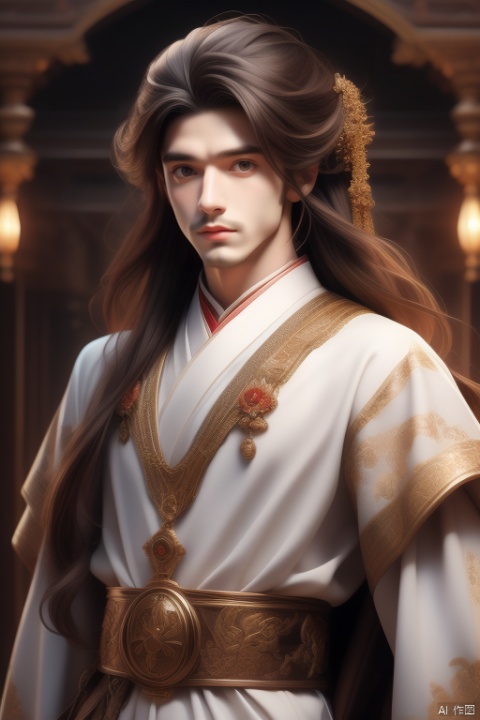 ((masterpiece)), ((best quality)), ((illustration)), extremely detailed,1man,(male focus:1.5),very handsome,long hair, long shot, jueshimeinv,wear Ancient costume, immortal and chivalrous style