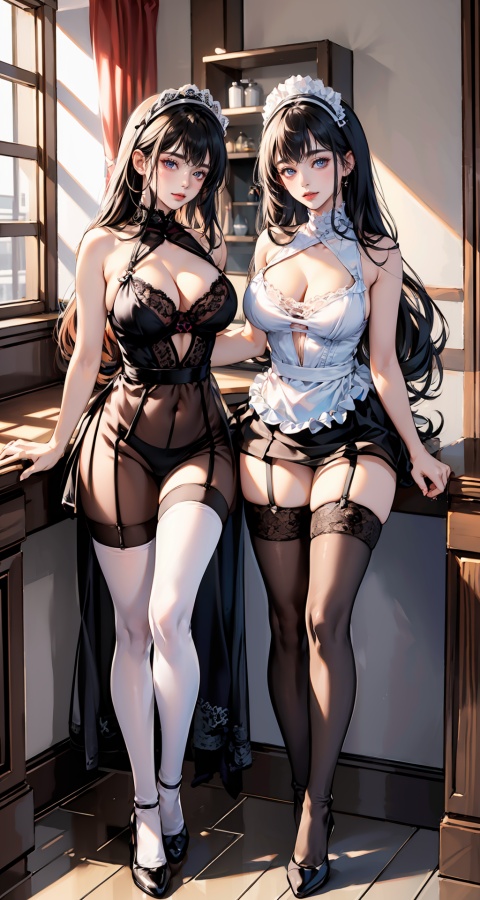  (best quality:::1.4),(ultra-detailed:::1.2),high quality,highres,ultra high res,(RAW photo:::1.2),extremely detailed,finely detail,beautiful detailed eyes,full body,naked,girl,transparent tulle,2girls,yuzu,clitoris,naked breasts,white rabbit ears,cleavage of breasts,huge breasts,breasts,as girl,SKIRT,black thighhighs ,pantyhose,Black 8D glossy stockings,raiden shogun,See through maid