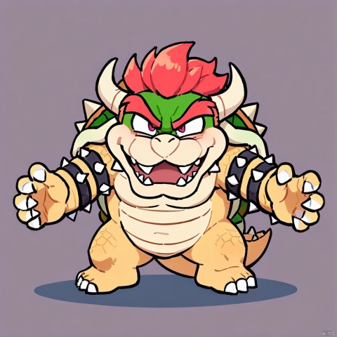  style-parody,chibi,,full_body,(masterpiece, best quality),1boy,solo,,red eyes,in_summer, , swukong, Bowser