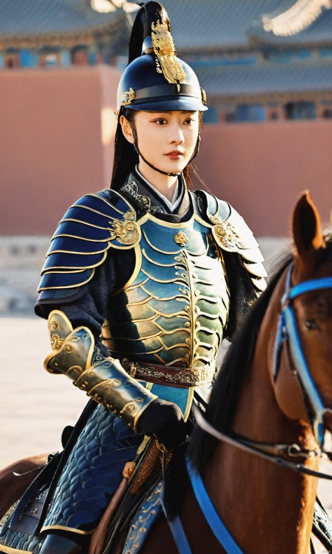  Tang Shuanglong biography, female generals, Tang armor, heavy armor, horseback riding, troops at the city,Cut horse blade,Jin Yong TV series,The Forbidden City