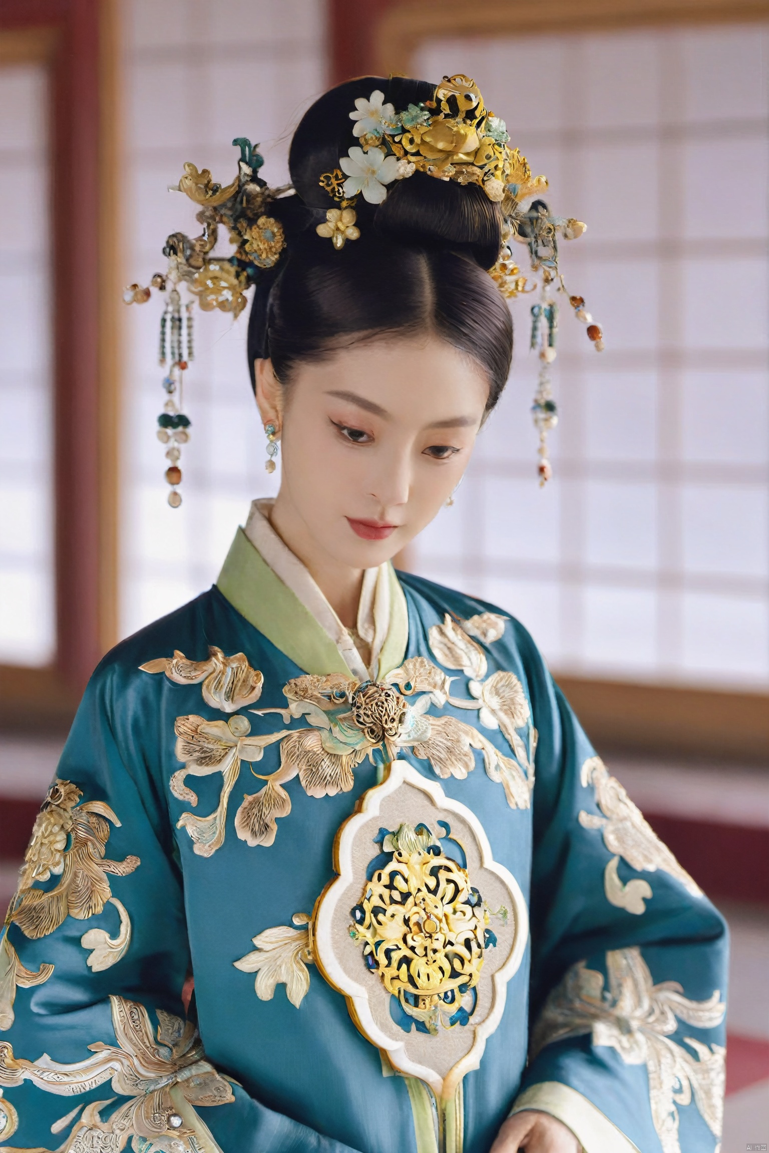  Kangxi Dynasty, Ge Ge, Qing Dynasty clothing, Bauhinia City, palace lock mind,Studio style
