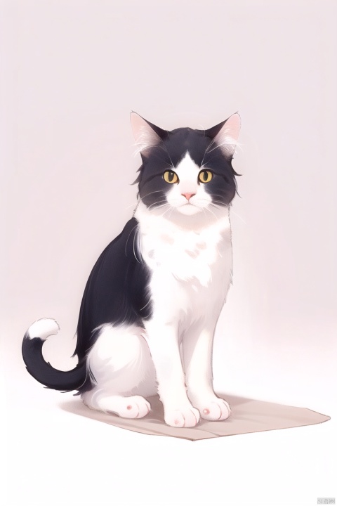  sitting, full body, grey background, no humans, animal, cat, realistic, animal focus, whiskers