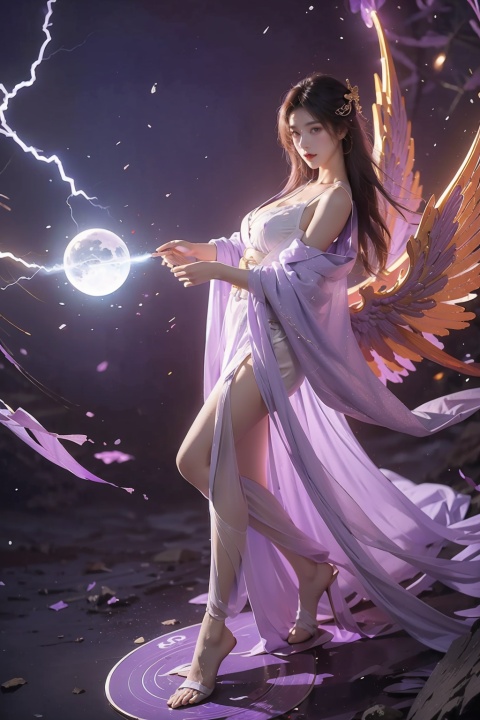  (low angle, ultra wide), Fisheye, cleavage, dynamic pose , waist photo, (close up :1.25), purple kimono, electricity, lightning, Artifacts, purple magic, aura, full body, magic circle, (Violet power aura:1.2), a transparent porcelain android, looking at viewer, 1cyborg girl, 17yo, transparent body, revealing a transparent panel, beautiful face, mechanical ribs, glowing fluid energy flowing through mecha veins, with vibrant colors, fine luster, (masterpiece, best quality:1.4), Pohot, photograph, RAW photo, professional, angel, 1girl, wings,ninja_suit, gold armor, 21yo girl, Hanama wine, HUBG_CN_illustration, tutututu