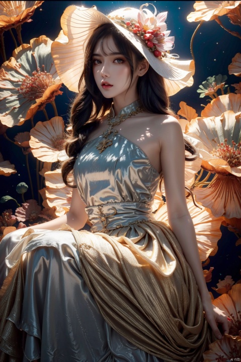  best quality,Amazing,Beautiful golden eyes,finely detail,Depth of field,extremely detailed CG unity 8k wallpaper,(1 girl :1.5),Deep sea background,jellyfish,masterpiece,fluttered detailed splashs, beautiful detailed water,cosmic eyes,Shock sensation,(realistic :0.5),octopus,original, Daofa Rune, sparkling dress, 1girl,police,pencil_skirt,hat