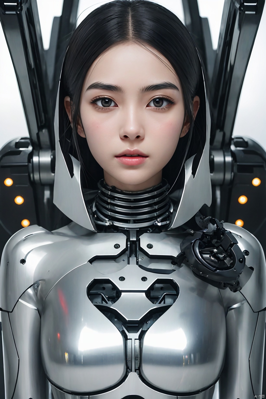  Masterpiece, Best Quality, 1 Mechanical Girl, Detailed Face, Shadow, 8k, Ultra Sharp, Metal, Complex, Ornament Detail, Electroplated Metallic Paint, Egyptian Detail, Highly Complex Detail, Rendered on cgSocial, Face Camera, Mechanical Limb, Mechanical Cervical Attached to the Neck, Wires and Cables Connecting the Head, Killing Machine, Ghost in a Shell, ((Anime Art Style)), Electroplating paint,真实