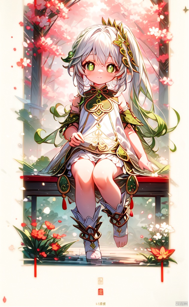  best_quality, extremely detailed details, simple,clean_picture, loli,1_girl,solo,full_body,
pretty face,extremely delicate and beautiful girls,(beautiful detailed eyes),green_eyes,white_hair,very_long_hair,spring_festival,Chinese_style,red_clothes,,(龙年