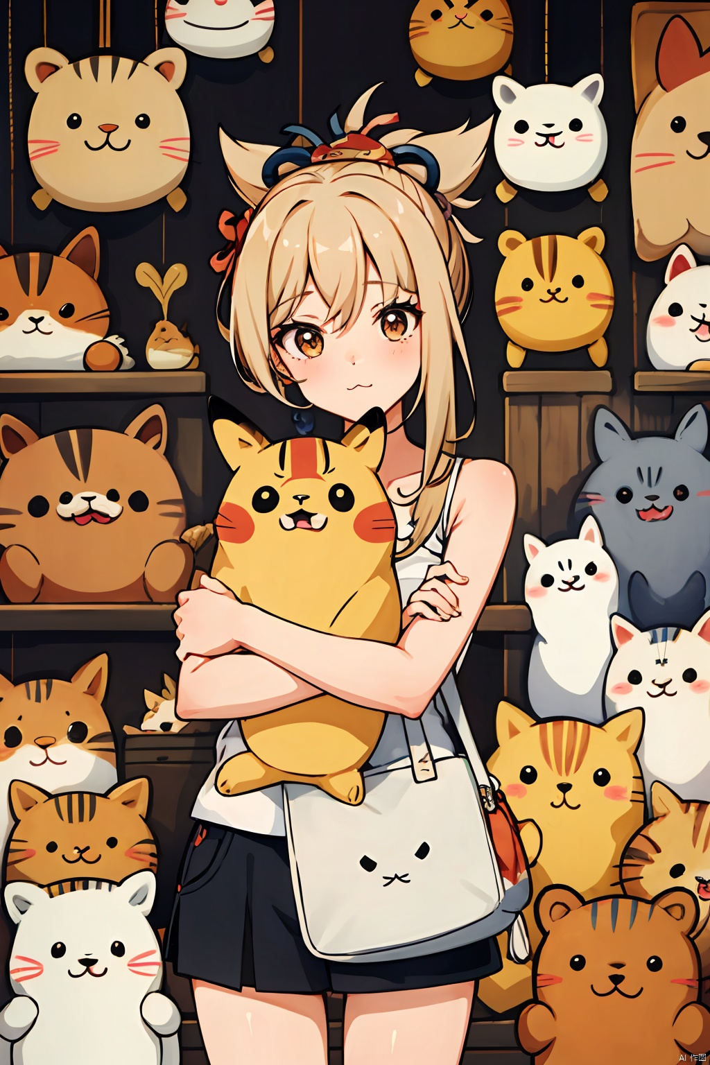  chick,too_many,stuffed_toy,stuffed_animal,stuffed_cat,:3,dog,hamster,teddy_bear,cat,ghost,bird,pokemon_\(creature\),kero,pumpkin,pikachu,jack-o'-lantern,bear,Kamado_Nezuko,WZRYbuzhihuowuYP,sailormoon,1girl,女帝,One piece, nahida, yoimiya (genshin impact)