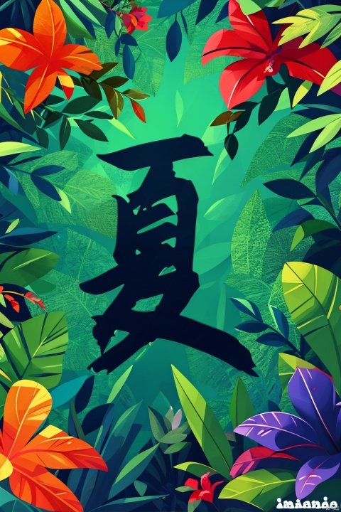 bamboo,branch,camellia,coconut,english text,flower,flower pot,hibiscus,ivy,jewelry,jungle,leaf,lily \(flower\),lily of the valley,morning glory,orange flower,outdoors,palm leaf,palm tree,plant,potted plant,red flower,spider lily,tanabata,tanzaku,tree,tulip,vines