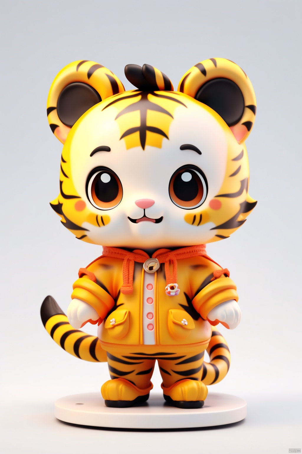  masterpiece, best quality,little tiger,big eyes,wear gogerous clothes,super cute,paopaoma,blindbox,white background