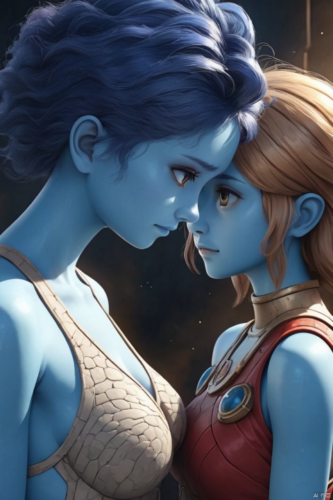 score_9, score_8_up, score_7_up, score_6_up, score_5_up, score_4_up score_9,score_8_up, digital art, upper body shot, realistic 3D illustration, princess ruto, soft lighting, contemplative expression, dark background, subtle makeup, high-resolution, detailed texture, emotional depth, dramatic mood, side profile, serene atmosphere, cinematic lighting. medium perfectly round breasts, (blue skin:1.2), firm breasts, SkinHairDetail, eye contact
    