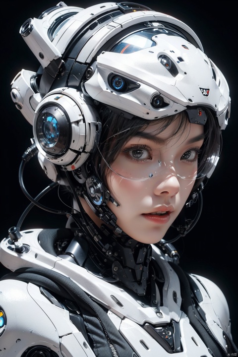  Sci-Fi Girl a fashion face with a Robo brutal white armor. Add a crown on the head. Artstation. Epic realistic, HKSTYLE, Electroplating paint