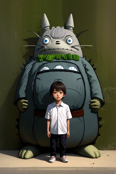 Totoro,Clutteredlines,, Cluttered lines, Mecha, 1boy, Angel, Zlong, paopaoma, children, 3D, masterpiece