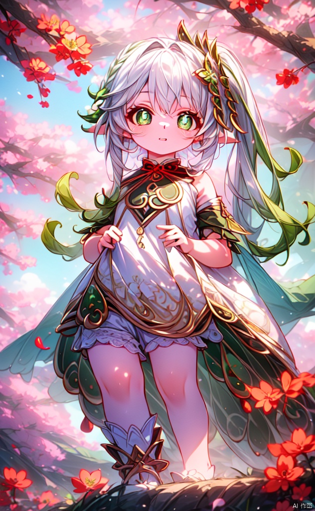  best_quality, extremely detailed details, simple,clean_picture, loli,1_girl,solo,full_body,
pretty face,extremely delicate and beautiful girls,(beautiful detailed eyes),green_eyes,white_hair,very_long_hair,spring_festival,Chinese_style,red_clothes,,(龙年