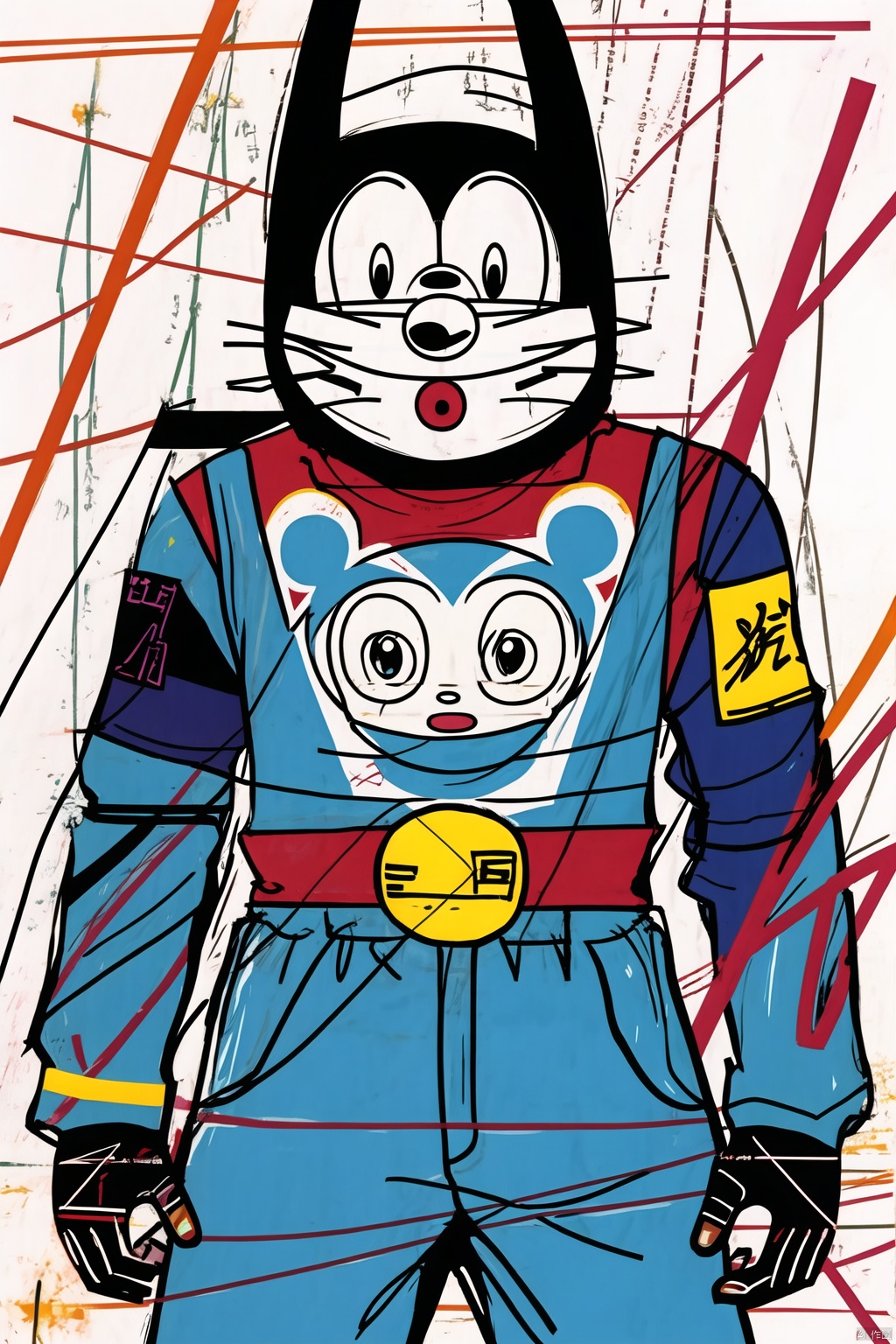  Doraemon,Clutteredlines,, Cluttered lines, Mecha, 1boy