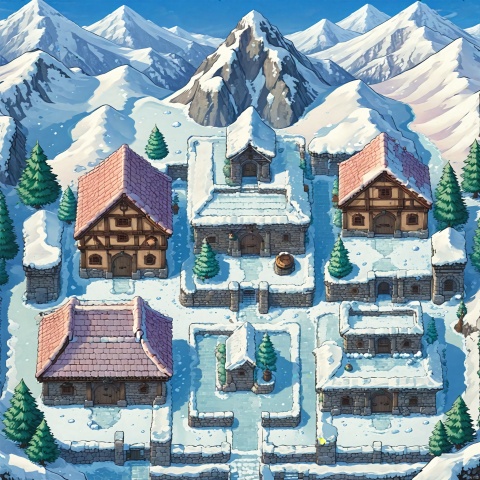 outdoors, sky, day, tree, no humans, window, building, scenery, snow, stairs, mountain, door, house, chimney