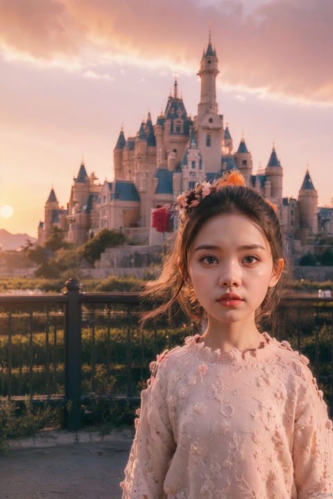  (a 5 year old girl:1.5),
blurry, sunset, cloud, depth_of_field, orange_sky, blurry_foreground, evening, twilight, sky, red_sky, dusk, cloudy_sky, building, sun, gradient_sky, outdoors, blurry_background, fire, mountain, 1girl, sunrise, solo, black_hair, city, motion_blur, yellow_sky, castle, mountainous_horizon, bird
(masterpiece:1.3),extremely detailed CG unity 8k wallpaper,((highres)original),(best quality:1.3),absurdres,illustration,unreal engine 5 renti,ultra-detailed,,