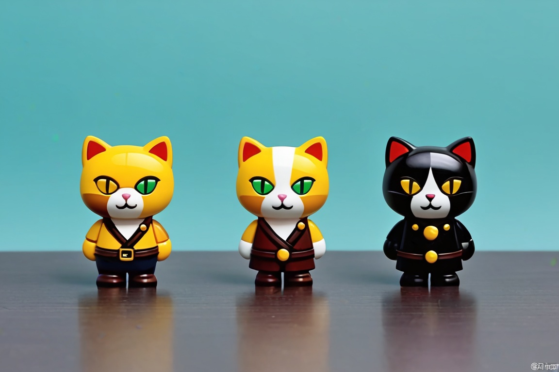  Three game characters, cats, figure