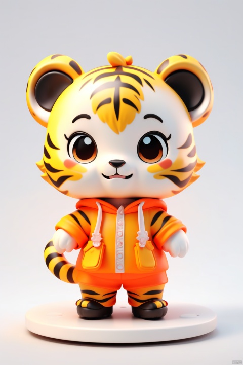  masterpiece, best quality,little tiger,big eyes,wear gogerous clothes,super cute,paopaoma,blindbox,white background