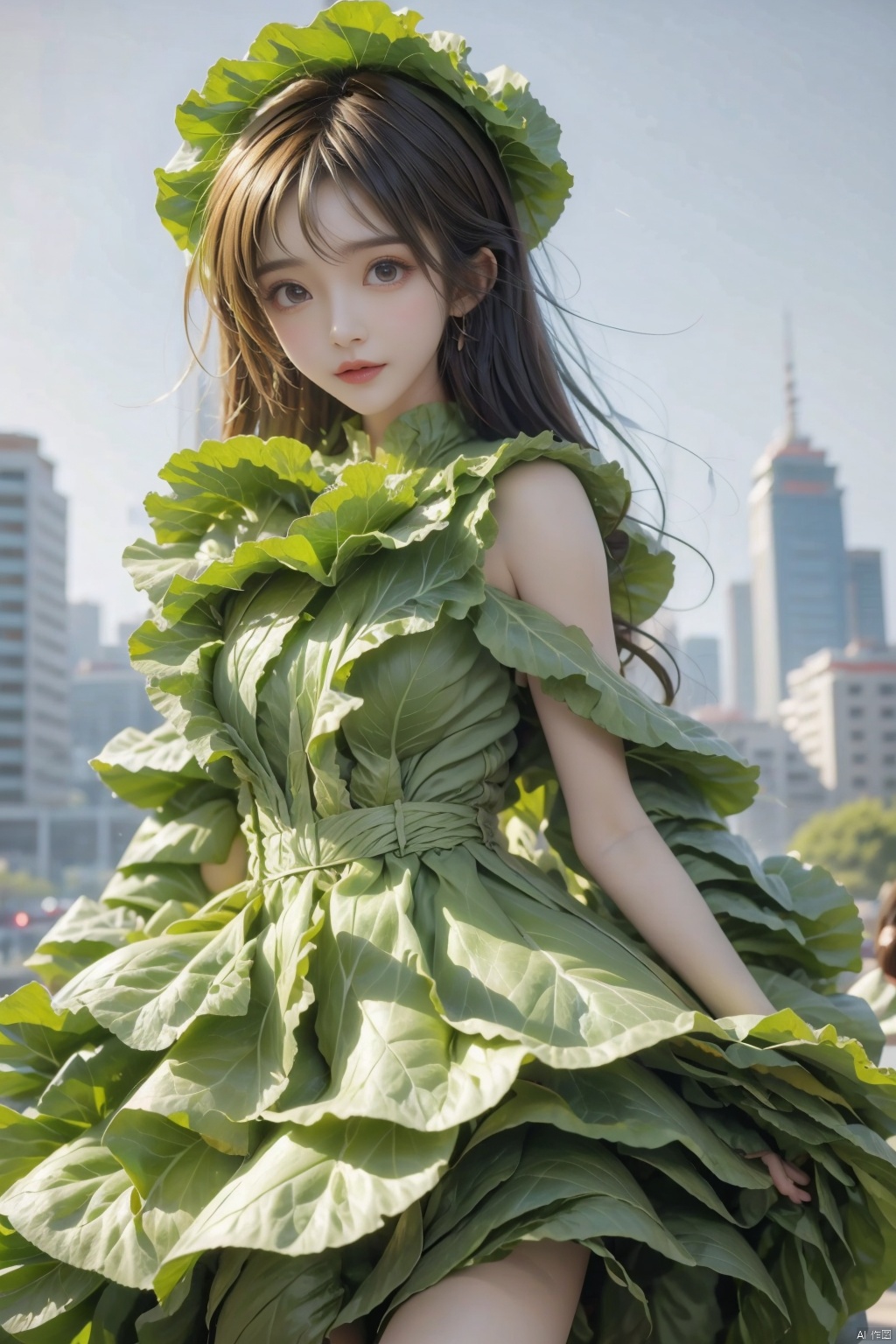  1girl,cabbage_dress, wangyushan