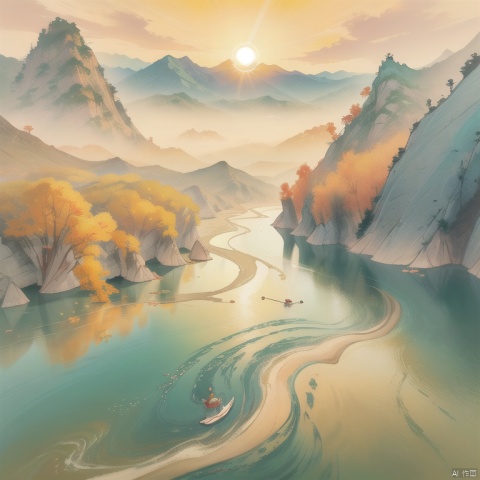 gushi, the sun sets over the mountains and the Yellow River flows into the sea. If you want to see a thousand miles away, go to the next level.