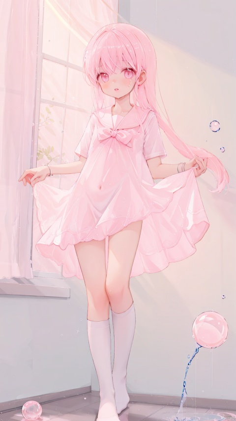 (A skinny kid), masterpiece, detail, (very long pink hair), low hair, blush, red ears, skinny,
, Wet, phlebiosis, BDSM, saliva marks, side light, sunlight, overexposure, flash, glow, light particles, clavicle, lips,, twitching, kindergarten uniform, self-lifting clothes, flash clothes, skin tightness, band-aids, (charming), no underwear, pussy, clothes lift, pussy juice trail ,1.against glass
, (Beautiful), very beautiful, ultra high definition, alchemical image, using mercury, liquid mercury, heavy metal liquid, silver liquid, mercury transformation, sparkle, dynamic attitude, liquid motion, floating particles, mercury drops, flowing metal, mercury symphony, background reflected light, crystalline mercury formation, film lighting, film atmosphere,