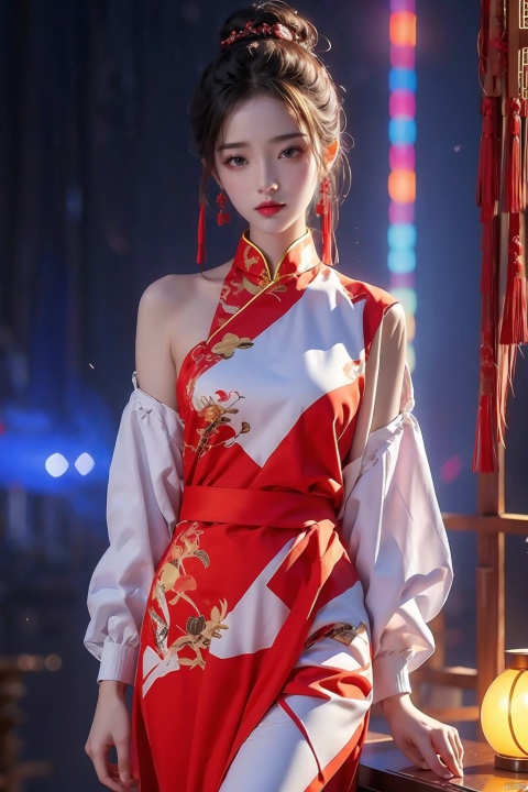  1girl,china dress,glowing