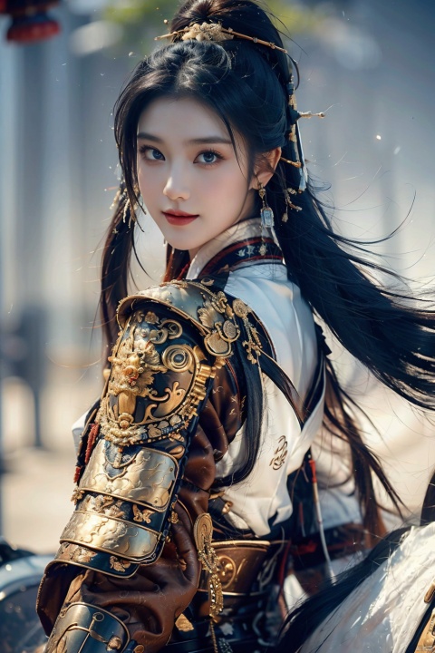  high definition,color trace, (High quality, High resolution, High quality, Fine details), Realistic, solo, 1girl,curvy women,black armor,long hair, black hair,blue eyes, twintails,long legs,happy face,smile,fighting stance, close mouth,dark background,curvy women, sparkling eyes, (Detailed eyes:1.2), Oily skin, Dramatic Shadows, SGZ2, (\yan yu\)