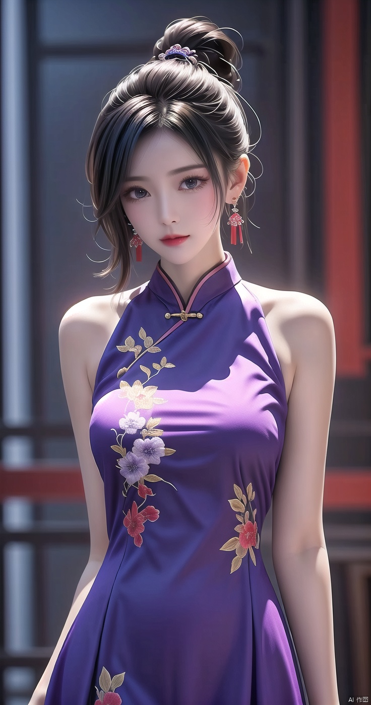 duotone purple and white 1girl image created by Tensor.Art