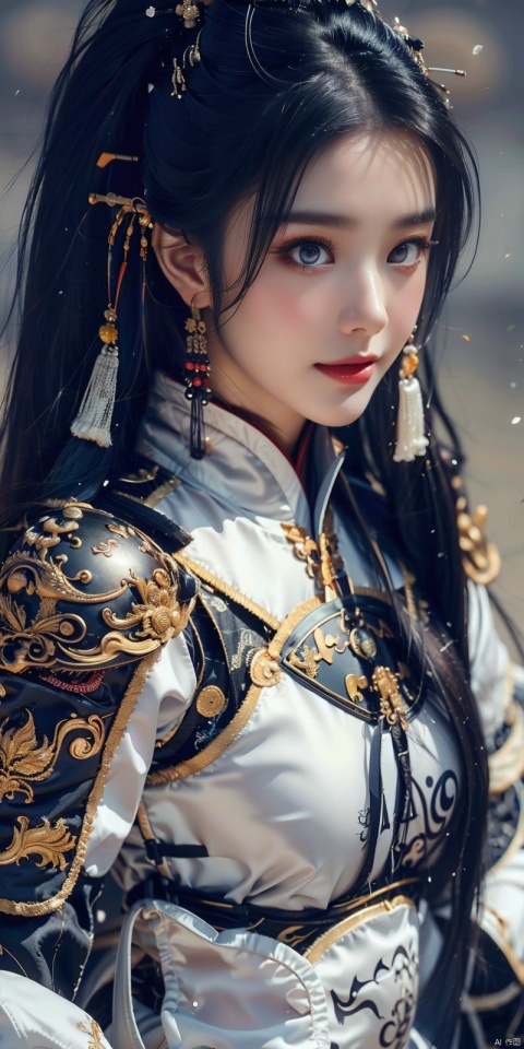  high definition,color trace, (High quality, High resolution, High quality, Fine details), Realistic, solo, 1girl,curvy women,black armor,long hair, black hair,blue eyes, twintails,long legs,happy face,smile,fighting stance, close mouth,dark background,curvy women, sparkling eyes, (Detailed eyes:1.2), Oily skin, Dramatic Shadows, SGZ2, (\yan yu\)