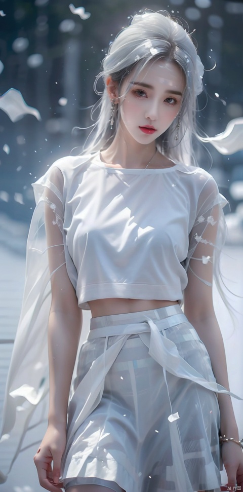  1 girl, (translucent white gauze skirt:1.6),