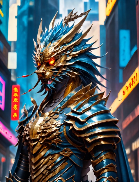  Chinese dragon,Leading man,Armor,Metallic texture,High-tech armor,Cyberpunk,hanfu,, 1, Bronze_ Armor, heijing1