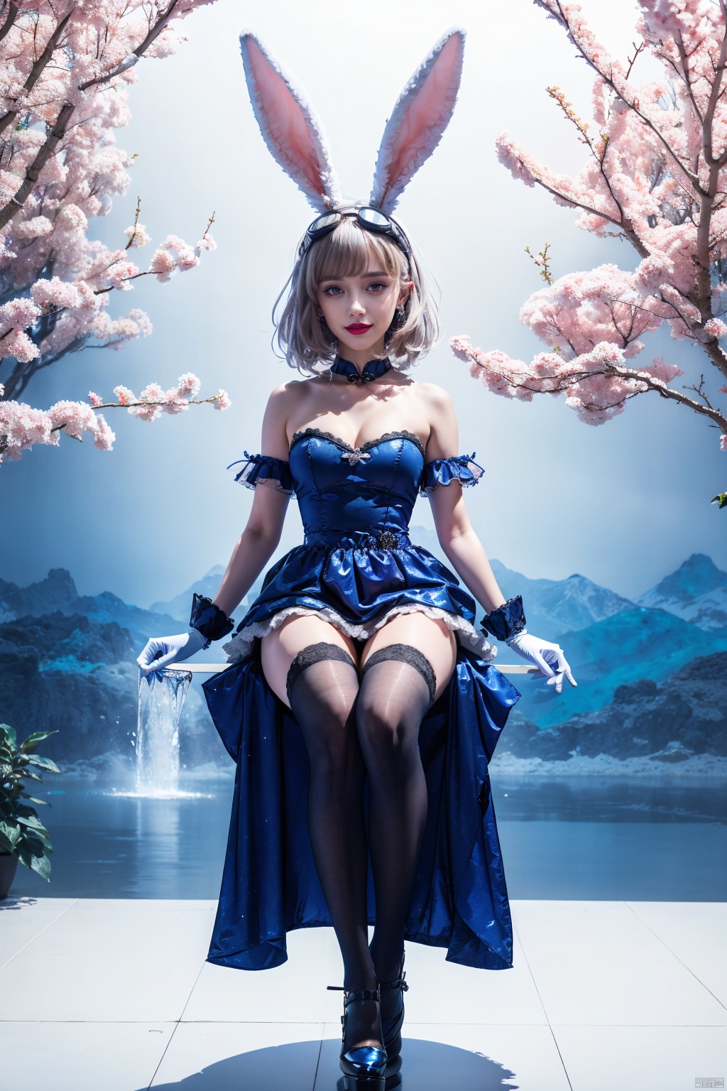  tutututu,1girl,solo,rabbit ears,white dress,white gloves,white thighhighs,blue footwear,goggles on head,sleeveless dress,bangs,blue bow,white hair,short hair,,masterpiece,best quality,summer,seaside,fruit,full body,hat,long hair,looking at viewer,red flower,Plum blossoms,red plum blossoms,coconut trees,sitting,solo,sky,sun,mountain,forest, rabbit ears,PHOTOREALISTIC REALISTIC, masterpiece, best quality, highres, ultra detailed, 8k,1woman,full body,looking at viewer,makeup,lipstick,smile,teeth,hotel room, scarlett, tutututu, cpdd, rabbit ears,(((Cat))),xmixcat,cat,(full body:1.4),dynamic pose,looking at viewer,outdoors,cyberpunk,magic array,aperture,moon,starry_sky,nebula,forest,volcano,panorama,wide shot,bird's-eye view,1 demon girl mechanical arms detailed face closeup summoning circle cave rituals (art by Yoji Shinkawa Yoshitaka Amano ),bailing_darkness,a girl of black smoke,glowing_eye,skeletons of black smoke by the 1 group,white hair,(Masterpiece, high quality, best quality, official art, beauty and aesthetics:1.2),water,ice and water,water ring,the ink ring surrounds the girl (lingering:1.2) and is a bit of a circular magic,ice,(ink splash:1.2),solo,looking at viewer,(white chinese clothes:0.8),(extremely chinese colorful ink:1.4),kung fu,floating water,space,((extremely detailed ink background)),((flat color)),{{ink splashing}},frost nova,ice circle,arien_heidong,fire,