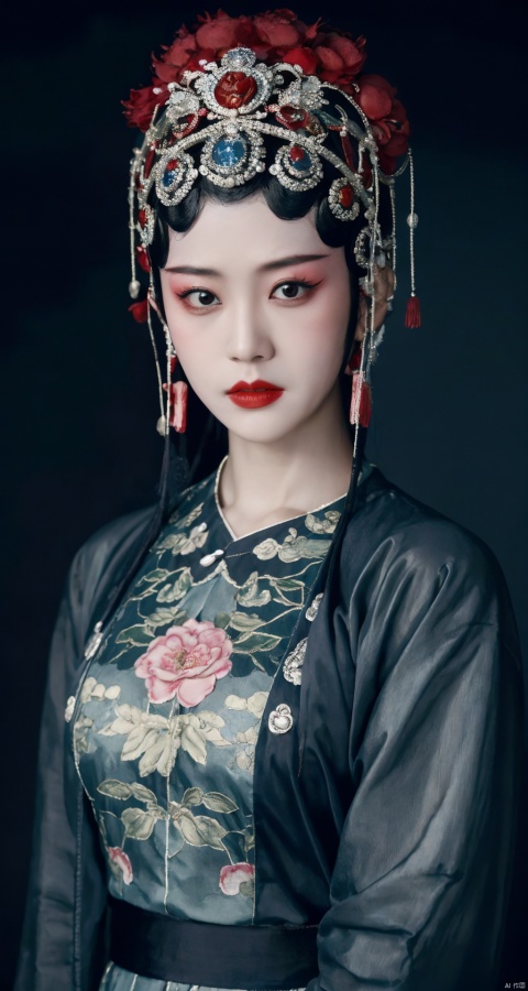 (masterpiece:1.4, best quality),(intricate details),unity 8k wallpaper,frightened,horror,evil spirits,sinophobia,ultra detailed,cooltone,night,1girl,solo,,,CNoperaCostume,,dark theme,sytx,yinjian,red lantern,chinese zombie,death,calamity,dise,the pale face,expressionless,blank stare,large breasts,upper body,, masterpiece, best quality, chinese_opera_jing, cpdd