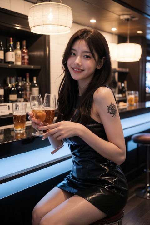 simple_background,best quality, masterpiece, ultra high res,1girl, breast,looking at viewer,smile,tattoo,
A masterpiece of ultra high resolution capturing a beautiful high school girl enjoying herself at a lively bar. The image showcases the girl with her friends, immersed in the vibrant atmosphere of music and laughter. The scene is set in a stylish and energetic bar, with colorful lights, sleek furniture, and a bustling crowd. The ambiance exudes a sense of celebration and social interaction, as the girl indulges in the lively entertainment. The professional photography employs creative angles and composition techniques to convey the dynamic and exciting mood of the bar.