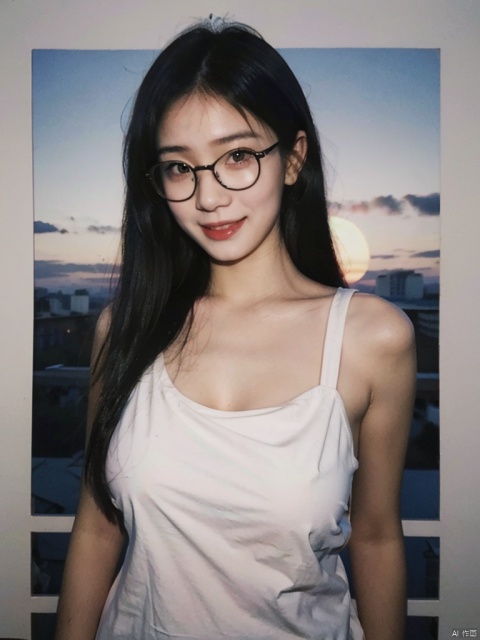  beautiful illustration, best quality,masterpiece,ultra detailed skin,great detail,realistic,photorealistic, (High definition background:1.2),
(nsfw:0),(completely nude:0),
1girl , (10 years old girl:1.2) ,glasses, light smile, full face blush,(plump), very long hair,absurdly_long_hair, black hair, big breasts,
in garden, t-shirt, blue_jeans,smile, (sunset, moon, cloud, red sun), chair, cola, glass cup, backpack,
(upper_body:1.4),
