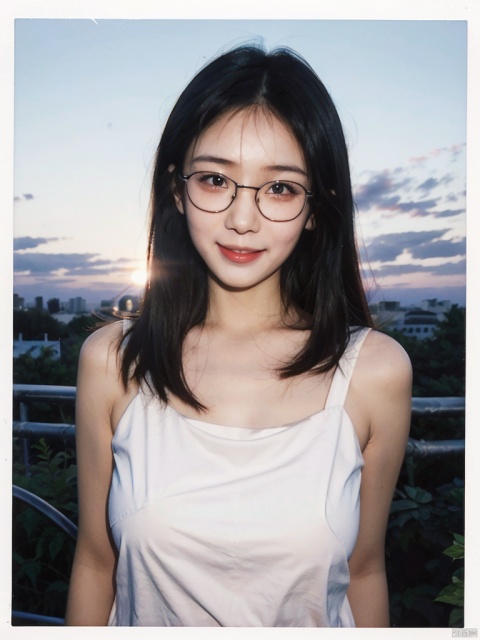  beautiful illustration, best quality,masterpiece,ultra detailed skin,great detail,realistic,photorealistic, (High definition background:1.2),
(nsfw:0),(completely nude:0),
1girl , (10 years old girl:1.2) ,glasses, light smile, full face blush,(plump), very long hair,absurdly_long_hair, black hair, big breasts,
in garden, t-shirt, blue_jeans,smile, (sunset, moon, cloud, red sun), chair, cola, glass cup, backpack,
(upper_body:1.4),