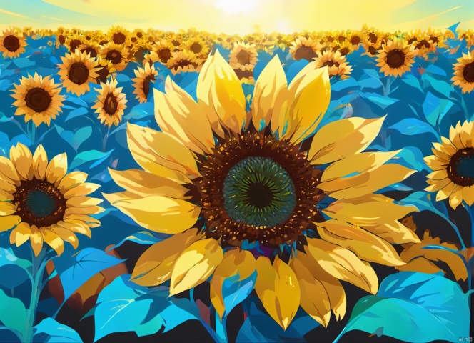  (Fantasy style: 1.5) Object perspective, changeable colors (Fantasy World) Hyper-realistic style (intricate details) A psychedelic,((1sunflower)),Realism,Realistic writing,pov sunflower,