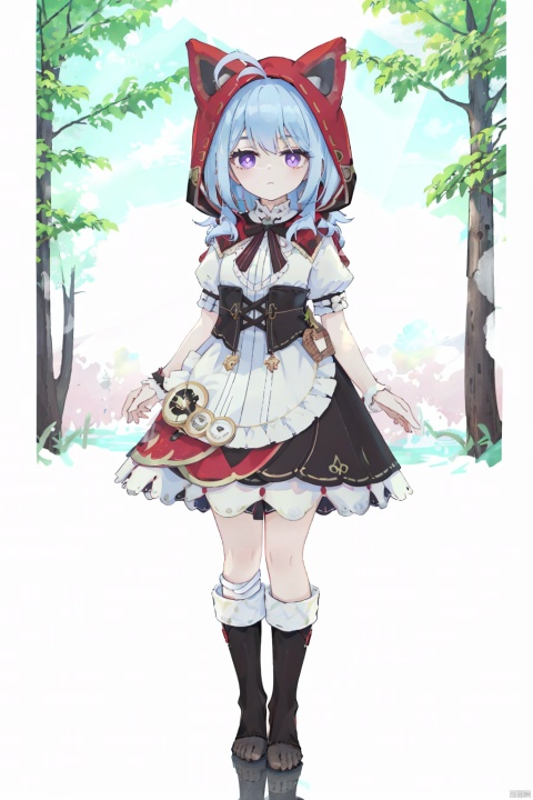  (loli:1.2),(petite:1.2),((masterpiece, best quality)),1girl,solo,cuty face,Beautiful detailed eye,full body,standing,dynamic pose,ray tracing,Reflected light,(very detailed light),(Beautiful Lighting)++++(best quality), [(white background:1.4)::10],maid, [(Lake and forest background:1.2):5],masterpiece, best quality,medium breast,bust,best quality,beautiful detailed eyes,

\\\\
(rglx:1.2), 1girl, purple eyes, red hood, cat ears hood, dress, red cape, white waist apron,
\\\\\\\\\\


extremely detailed, floating hair,highleg,solo, best quality, masterpiece, highres, original, extremely detailed wallpaper,{an extremely delicate and beautiful},heart antenna hair,purple eyes, haoche, nai3, 2girls