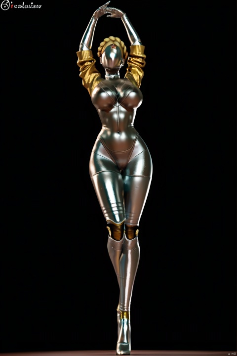  score_9, score_8_up, score_7_up, score_6_up, , 
,jijia, 3d, CG, solo, 1girl,atomic heart, rubber suit, breasts,  bodysuit, shiny clothes, skin tight, latex, shiny, large breasts, latex bodysuit,  cleavage, shiny skin,

full body, looking at viewer, simple background,illustration,tall woman,elegant stride,centered figure,three quarters proportion,light path,perspective effect,black background,sparkling effects,graceful ballet jump,dancing,a dancing robot